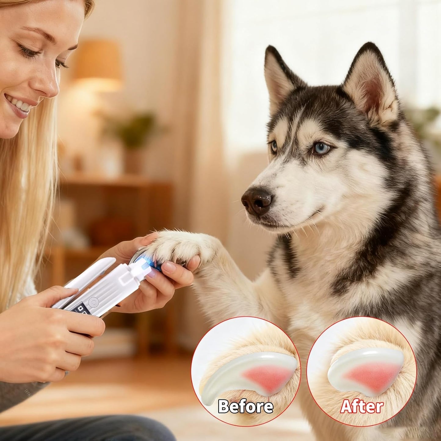 BellaFur™ Premium 3-in-1 LED Nail Clippers with Grinder for Cats and Dogs