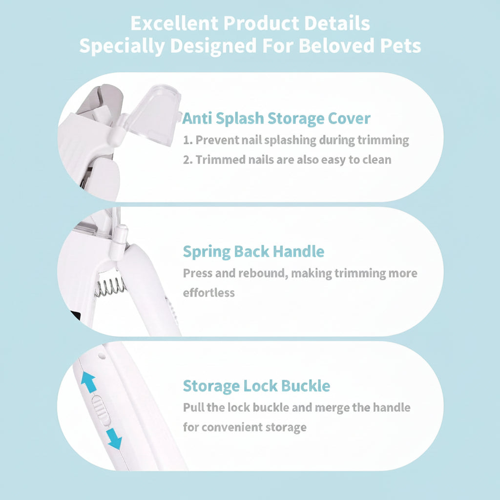 BellaFur™ Premium 3-in-1 LED Nail Clippers with Grinder for Cats and Dogs