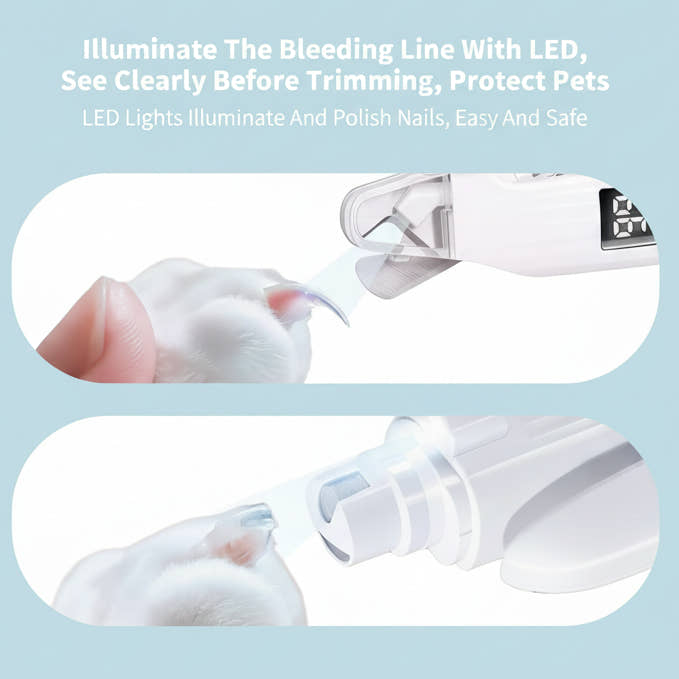 BellaFur™ Premium 3-in-1 LED Nail Clippers with Grinder for Cats and Dogs
